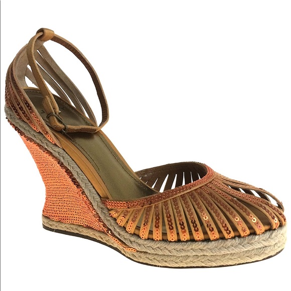 Joey O Shoes - JOEY O Simone Copper Gold Sandals Size 5.5